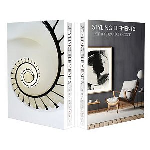 Livro Caixa STYLING ELEMENTS - Madeira 24x16x4cm