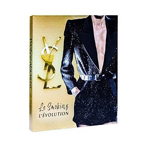 Livro Caixa YSL LE SMOKING - Madeira e Veludo 30x23x4cm