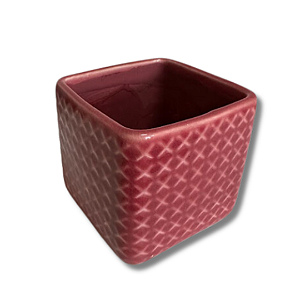 Mini Vaso QUADRADO MARSALA - Cerâmica 7x7x7cm