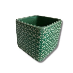 Mini Vaso QUADRADO ESMERALDA - Cerâmica 7x7x7cm
