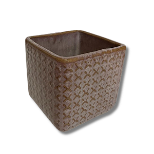 Mini Vaso QUADRADO ROSÊ - Cerâmica 7x7x7cm