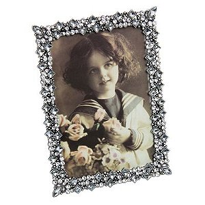 Porta Retrato BORGONHA - Metal e Strass 17x13x1cm (foto 10x15)