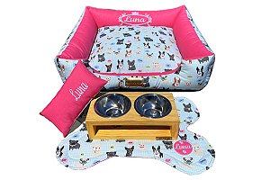 Kit Enxoval Completo para Cachorro 100% Impermeavel Luppet Rosa Cachorrinho Tama