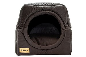 Cama Iglu e Toca Para Cachorro Luppet Cinza Super Luxo
