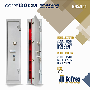 Cofre 130cm para armas longa e curta