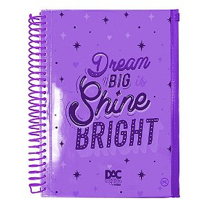 Caderno Universitário DAC Espiral Com Malote Zip Bubble Roxo