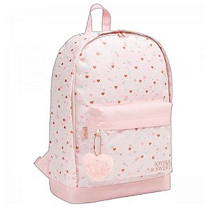 Mochila TILIBRA Académie Coração Metalizado Rosa