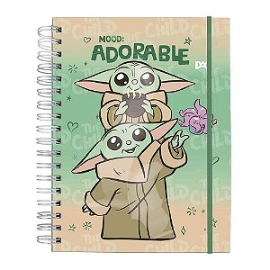 Caderno Smart Universitário Star Wars The Mandalorian Com 80 Fls Reposicionáveis 90g DAC