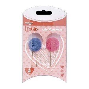 Clips Pom Pom Love Color 50mm - 2 Unds Molin