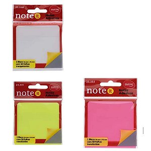 Bloco De Notas Adesivas Transparentes 76x76mm C/ 50 Fls Molin