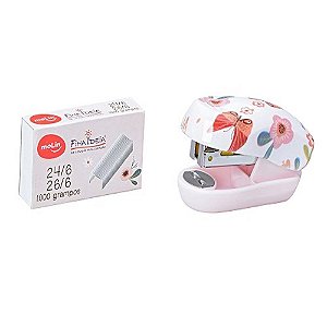 Mini Grampeador Com Grampos Fina Ideia Borboletas Molin