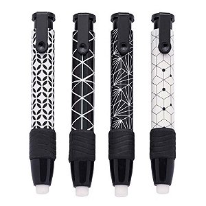 Caneta Borracha Com Acionamento Retrátil Love Black And White Molin - Cada