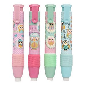 Caneta Borracha Com Acionamento Retrátil Love Coruja Molin - Cada