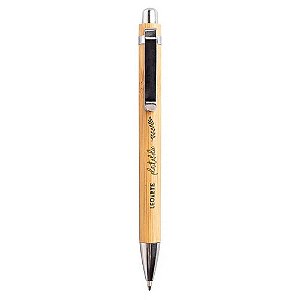 Caneta Esferográfica Premium De Bambu Plantaholic Leo Arte