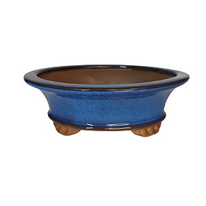 Vaso Cerâmico P/ Bonsai Oval Literato 18,5x14,3x6,5cm 1203lo