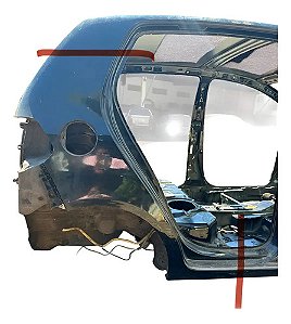 Lateral Traseira Direita Vw Fox 2015 2016 2017 2018 2019 Preto