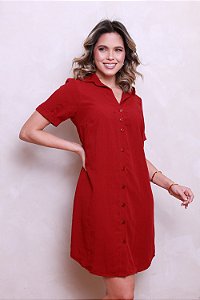 CHEMISE ABERTA MANGA CURTA MARSALA