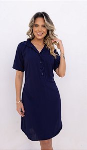 CHEMISE FECHADA MANGA CURTA AZUL MARINHO