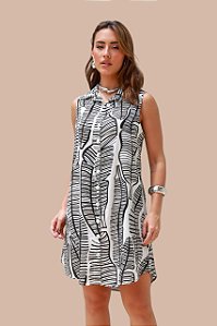 CHEMISE ABERTA SEM MANGA ESTAMPA ESSÊNCIA PLUME
