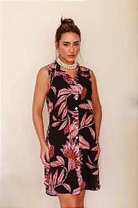 CHEMISE ABERTA SEM MANGA ESTAMPA PÉTALAS DE FÊNIX