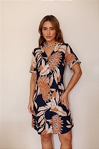 CHEMISE ABERTA MANGA CURTA ESTAMPA FLORES DE ÔNIX