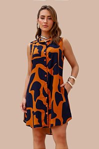 CHEMISE ABERTA SEM MANGA ESTAMPA TERRAS E MARES