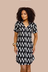 CHEMISE ABERTA MANGA CURTA ESTAMPA ECLIPSE LUNAR