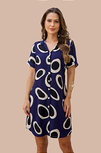CHEMISE ABERTA MANGA CURTA ESTAMPA VISÃO CELESTIAL