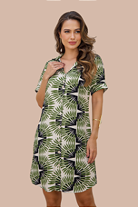 CHEMISE ABERTA MANGA CURTA ESTAMPA SOM DA NATUREZA