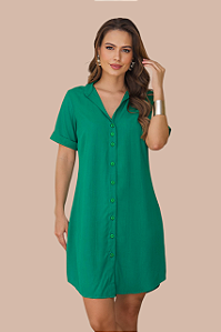 CHEMISE ABERTA MANGA CURTA VERDE BANDEIRA