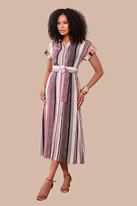 CHEMISE MIDI MANGA LISTRAS DO CERRADO