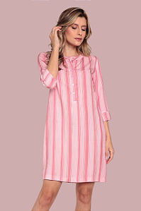 CHEMISE FECHADA MANGA 3/4 LISTRAS ROSÉ