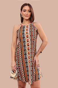 VESTIDO LENÇO CHIC ESTAMPA TERRA NÔMADE