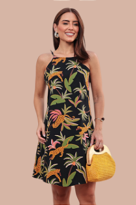 VESTIDO LENÇO CHIC ESTAMPA NOITE NO CERRADO