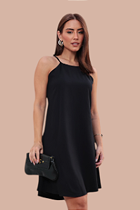 VESTIDO LENÇO CHIC COR PRETA