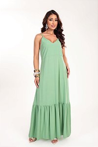 Vestido longo Verano cor Verde Menta