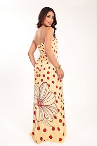Vestido longo Aura Tomara que Caia estampa Jardim Poá