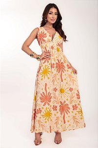 Vestido longo Solare estampa Tropical Dream