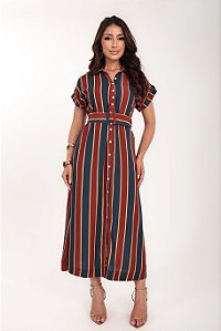 CHEMISE MIDI MANGA CURTA LISTRAS RETRÔ