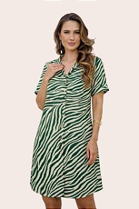 Chemise aberta manga curta estampa Ventos de Jade