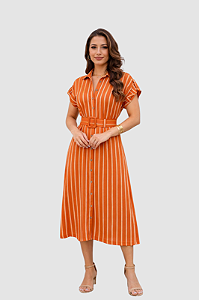 Chemise Midi manga curta Listras Terracota