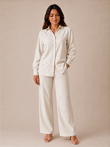 Conjunto Santorini Linho Cor Areia