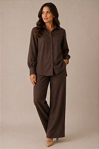 Conjunto Santorini Linho Cor Café