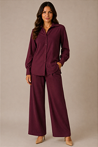 Conjunto Santorini Linho Cor Marsala
