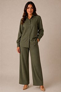 Conjunto Santorini Linho Cor Verde Militar