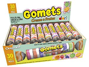 Goma Tubo Gomets Creme Frutas Sem Glúten C/ 30 unid