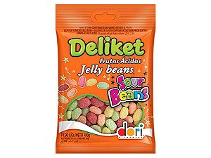 Bala Goma Jujuba Frutas Ácidas Deliket Jelly Beans 700g