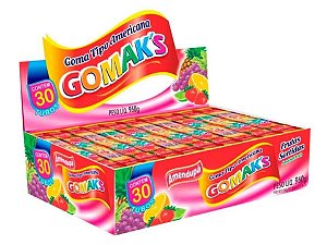 Bala Goma Tubo Frutas Gomaks C/ 30u 960g