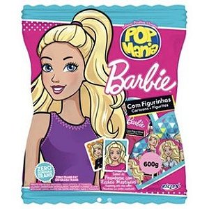 Pirulito Barbie Pop Mania Famboesa com Figurinhas 600g
