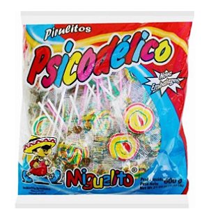 Pirulito Psicodélico Chaves Miguelito Colorido C/ 50u 600g